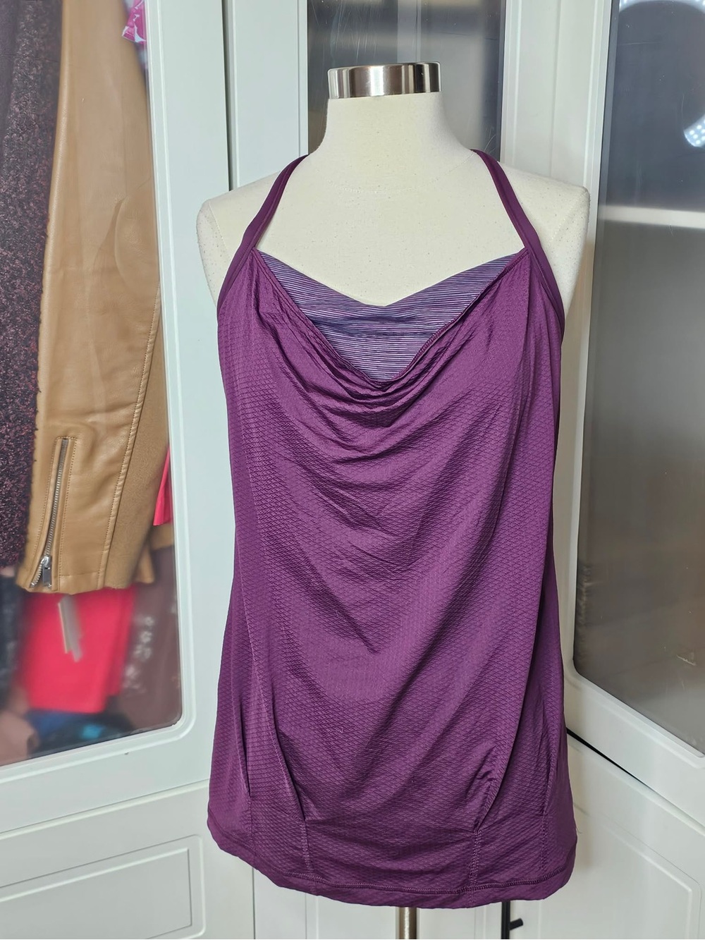 lululemon athletica Plum Halter Cowl Neck Tank